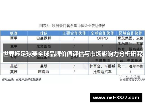 世界杯足球赛全球品牌价值评估与市场影响力分析研究