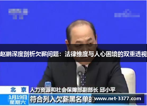 赵鹏深度剖析欠薪问题：法律维度与人心困境的双重透视